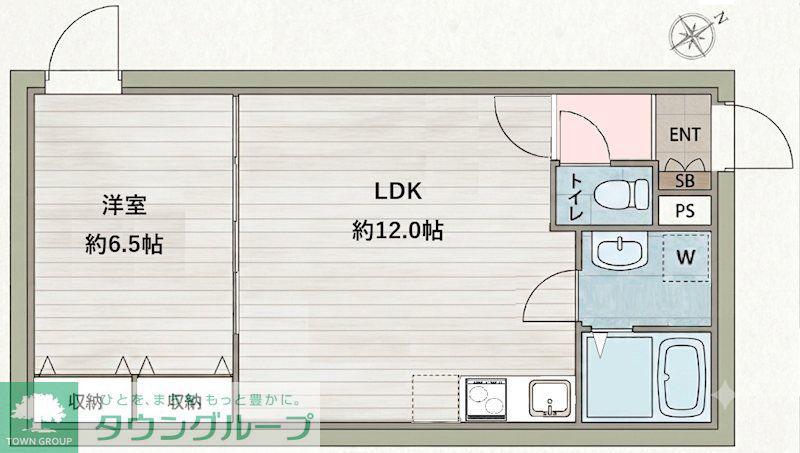 フラシア東武練馬(1LDK/1階)の間取り写真