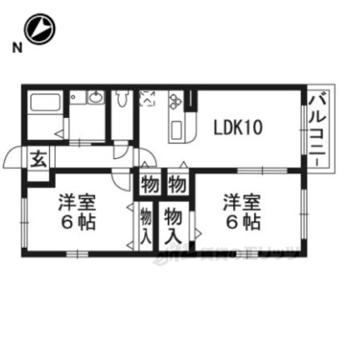 ザ・テラス伍番館(2LDK/2階)の間取り写真