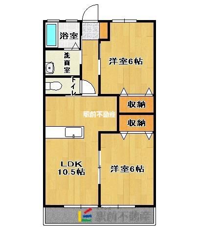 グロワールB(2LDK/2階)の間取り写真