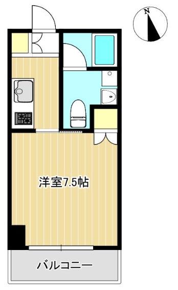 鶴見リバーサイドマンション(1K/3階)の間取り写真
