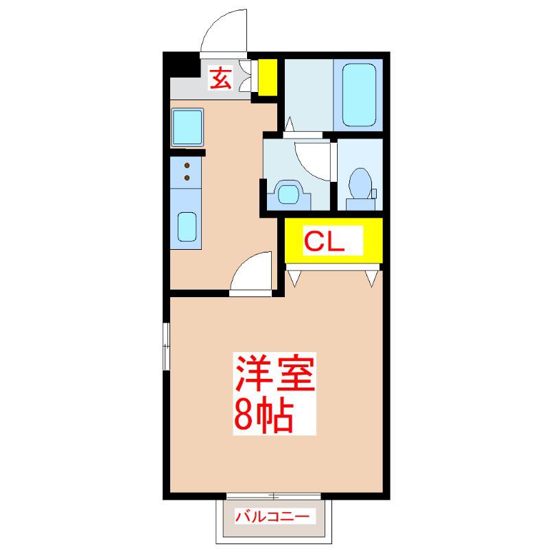 メルベーユ21(1K/1階)の間取り写真