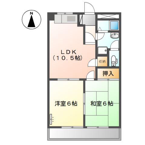 レジデンス大沢(2LDK/1階)の間取り写真