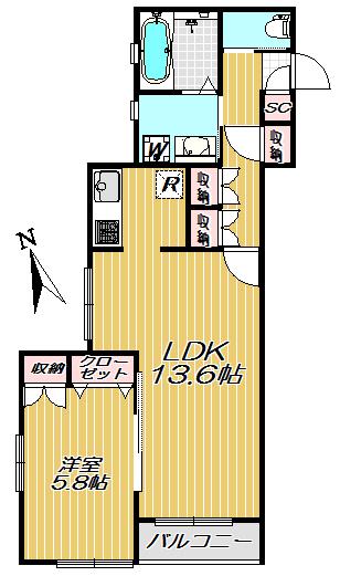 グレイス洗足(1LDK/2階)の間取り写真