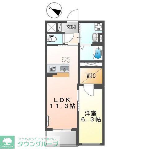 グリーンシャトー(1LDK/1階)の間取り写真