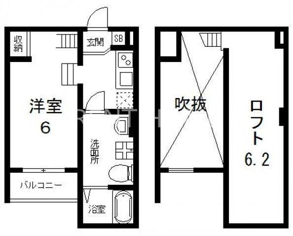 LAZWARD HIGASHI OSAKA(1K/1階)の間取り写真