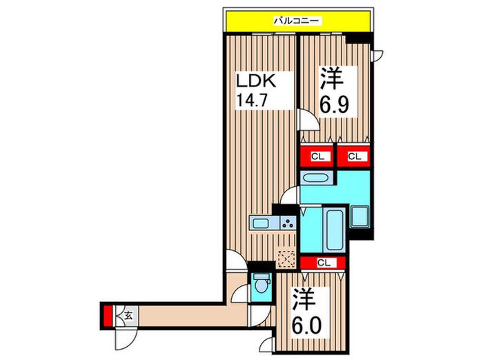 アヴァンス堀切(2LDK/2階)の間取り写真
