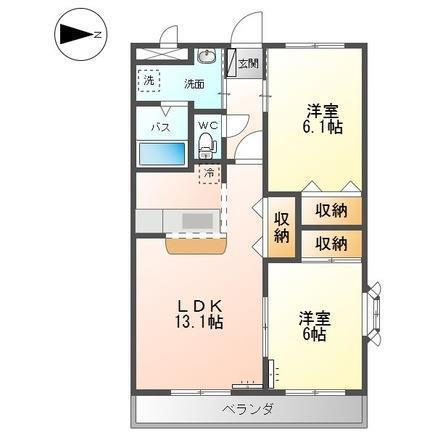 クローバービル(2LDK/2階)の間取り写真