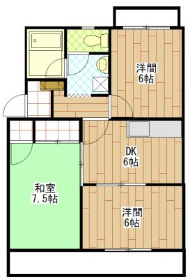 サンセットストリート(3DK/2階)の間取り写真