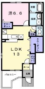 エテルノ(1LDK/1階)の間取り写真