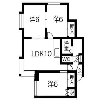 セピア弥生A(3LDK/2階)の間取り写真