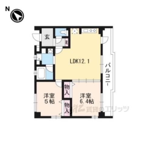 ガーデンシティ柳ヶ崎(2LDK/1階)の間取り写真