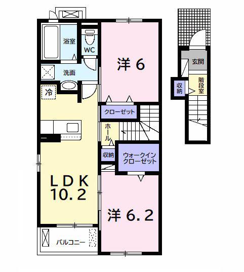 グランド II(2LDK/2階)の間取り写真