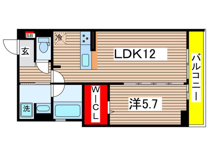 SIEBEN YOTSUYA(1LDK/3階)の間取り写真