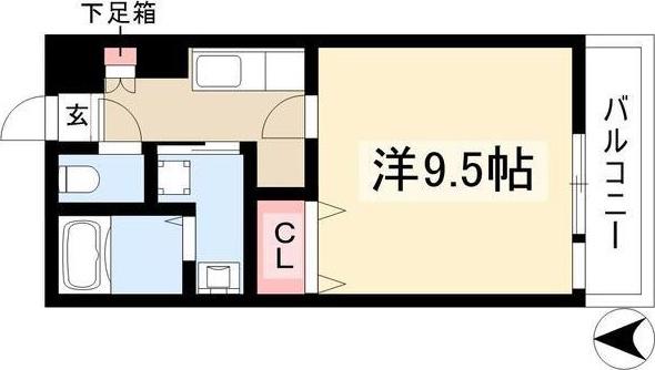 アメニティ吹上(1K/4階)の間取り写真