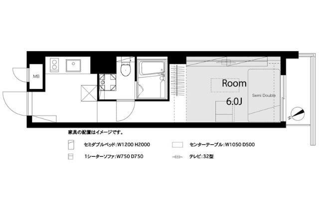 ライオンズマンション本駒込第二(ワンルーム/4階)の間取り写真