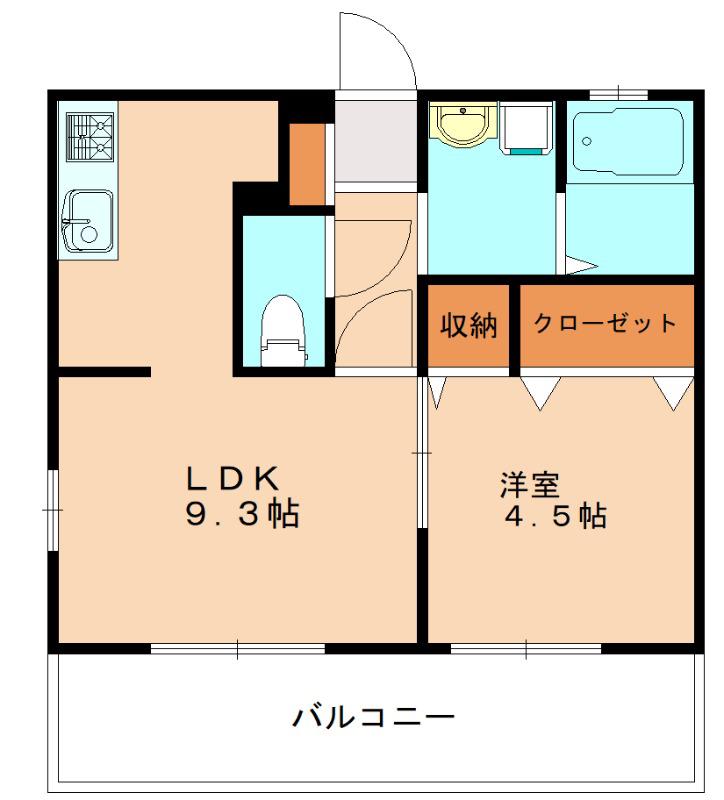 オールルミエールC棟(1LDK/1階)の間取り写真