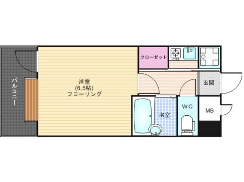 ピュアドーム平尾アークス(1K/4階)の間取り写真