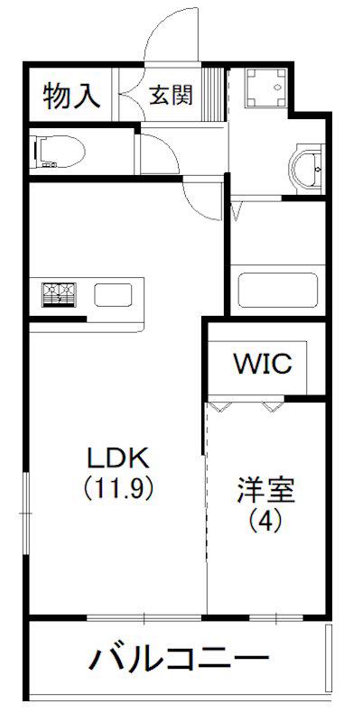 AVENUE(1LDK/2階)の間取り写真