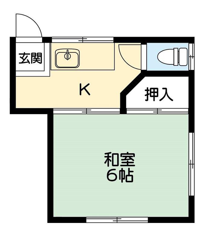 佐藤荘(ワンルーム/2階)の間取り写真