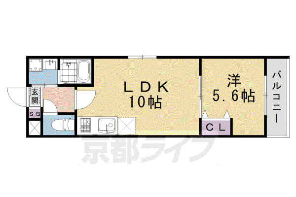 SOLITAIRE梅小路(1LDK/4階)の間取り写真