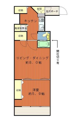 デュオスカーラ新宿(1LDK/7階)の間取り写真