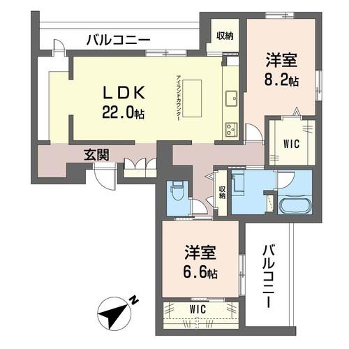 ラヴィベール都筑(2LDK/4階)の間取り写真