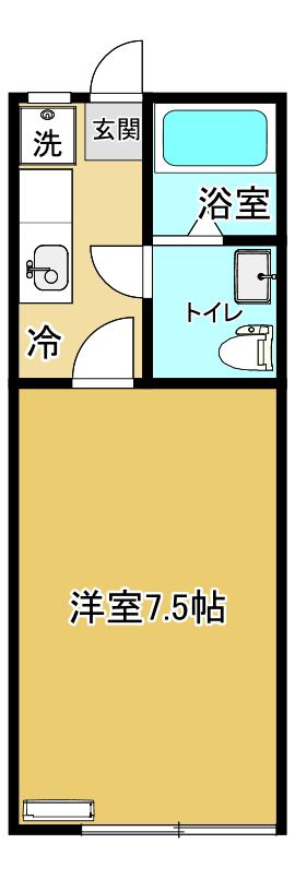 パレス水の森(1K/1階)の間取り写真