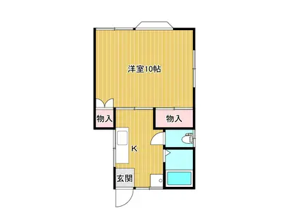 松南ハイム(1K/2階)の間取り写真