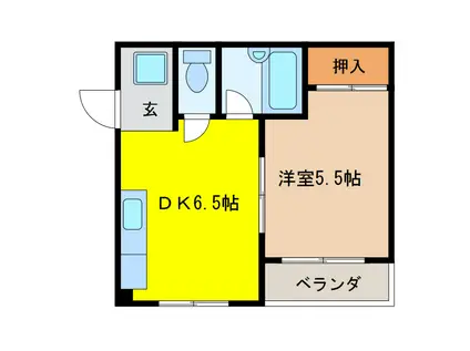 SOCIA長良(1DK/1階)の間取り写真