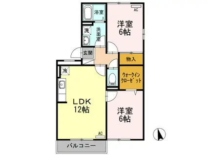 セブンワンテン D301(2LDK/3階)の間取り写真