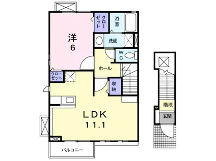メゾン・フローラ(1LDK/2階)の間取り写真