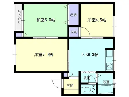 コーポラステヅカ(3DK/1階)の間取り写真