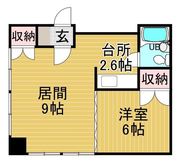 清水ビル(1LDK/5階)の間取り写真