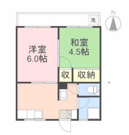 鈴木グリーンハイツ(2DK/3階)の間取り写真