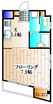 グランデ木月(1K/1階)の間取り写真