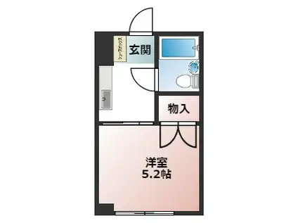 コーポK(ワンルーム/3階)の間取り写真