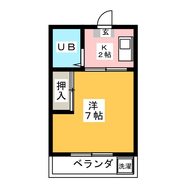 岡崎マンション(1K/1階)の間取り写真