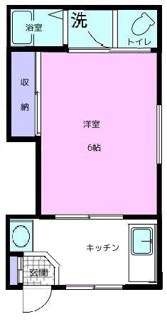 タチバナ荘 第一(1DK/1階)の間取り写真