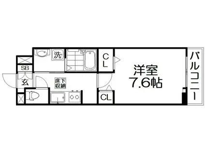 G.A.M.Y.フィールド(1K/1階)の間取り写真