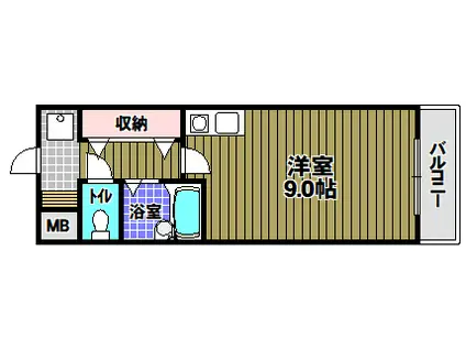 ラ・エスペランサ(ワンルーム/3階)の間取り写真