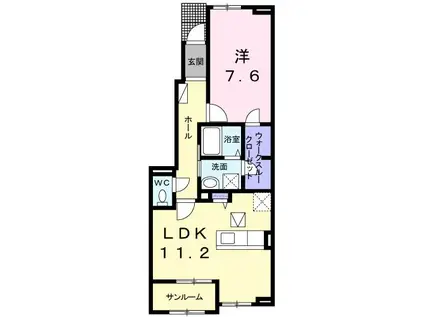 ムーン ライトII(1LDK/1階)の間取り写真