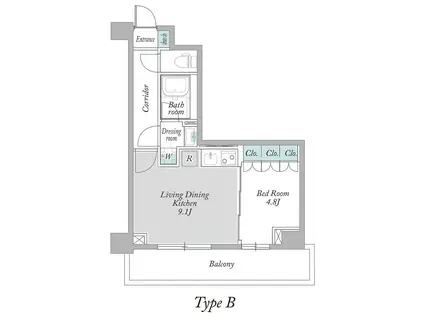 マストワン江古田の杜(1LDK/2階)の間取り写真
