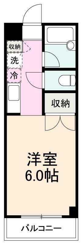 カレッジ三共 パートII(1K/2階)の間取り写真