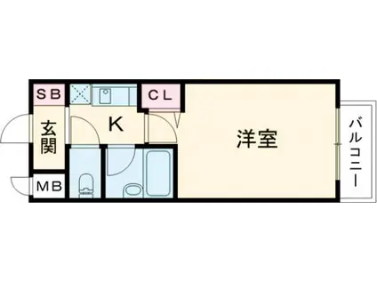 エスリード三宮(1K/5階)の間取り写真