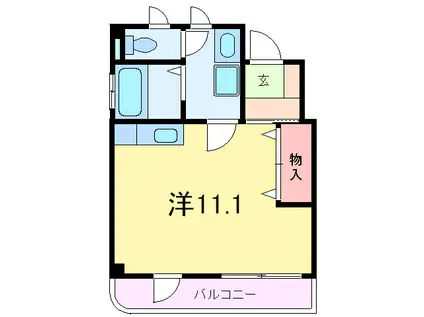 中島マンション(ワンルーム/2階)の間取り写真