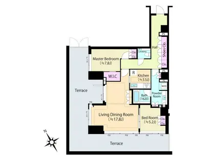 プレミスト南青山(2LDK/1階)の間取り写真