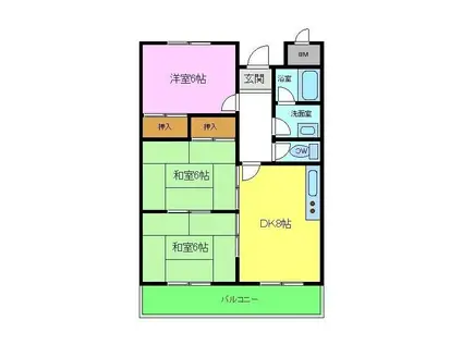 ロイヤルガーデン長野(3DK/5階)の間取り写真