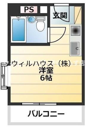 パセオ梅北(ワンルーム/2階)の間取り写真