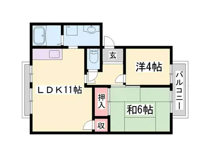 マザーグースA(2LDK/2階)の間取り写真
