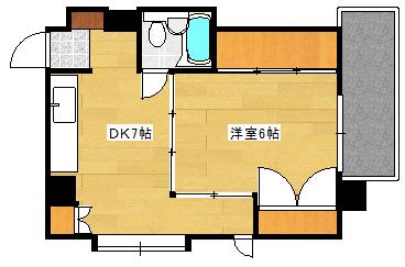 倉本第一ビル(1DK/3階)の間取り写真